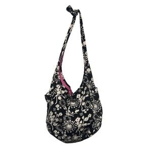 Thirty-One Metro Tote Bag Black/White/Pink Over The Shoulder Boho Y2K Beach Pool